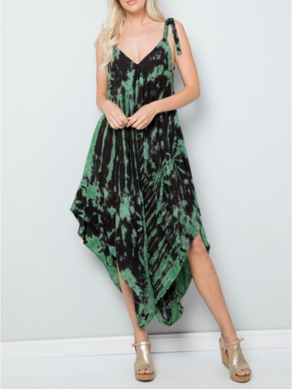 Kathmandu Imports Green Tie Dye Harem Jumpsuit One Size